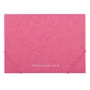 Папка на резинках пластиковая А4 Buromax Barocco, 550 мкм, розовая - фото 1