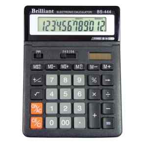 Калькулятор Brilliant BS-444, 147x198x27мм, 12 разрядный, 2 источника питания - фото 1