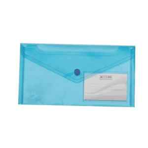 Папка-конверт на кнопке DL 240х130мм Buromax Travel  с карманом для индекса, синяя - фото 1