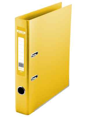 Папка-регистратор, 50 мм, А4, Buromax Lux, двусторонняя, желтая - фото 1