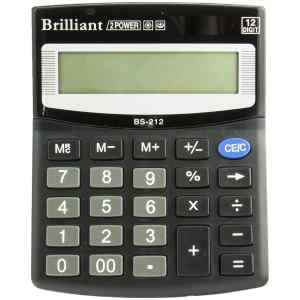 Калькулятор Brilliant BS-212, 100x124x33мм, 10-разрядный, 2 источника питания  - фото 1