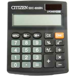 Калькулятор Citizen SDC-805, 102x131x18мм, 8 разрядный, 2 источника питания - фото 1