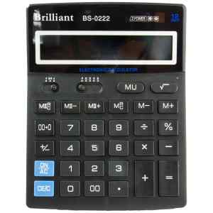 Калькулятор Brilliant BS-0222, 140x176x45мм, 12 розрядний, 2 джерела живлення - фото 1