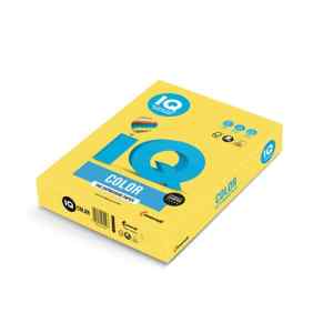 Бумага цветная  IQ Color Intensive А4, 80 г/м2, желтая (canary yellow) CY39, 500 л. - фото 1