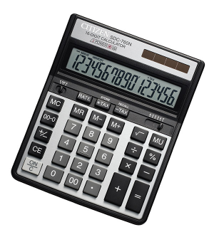 Калькулятор Citizen SDC-760, 158 x 203 x 33 мм, 16 разрядный, 2 источника питания	  - фото 1