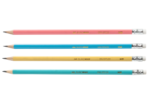 Карандаш графитовый НВ, с ластиком, Buromax 8526 Pastel, трехгранный, ассорти - фото 1