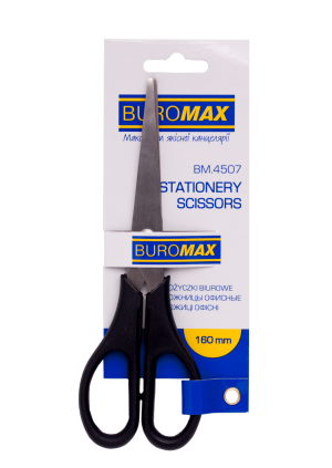 Ножиці офісні 16 см Buromax 4507 з пластиковими ручками - фото 1