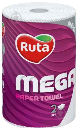 Рушники паперові Ruta Mega двошарові, білі в рулоні 150 штук - фото 1