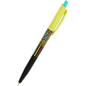 Ручка шариковая автоматическая Axent Neon mosaic, 0.5 мм, синяя - фото 1