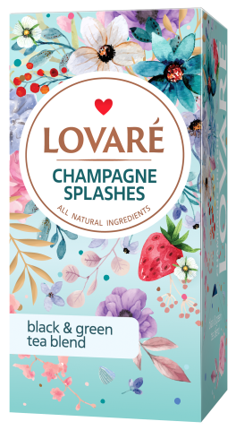 Чай бленд черного и зеленого 24 пак, Champagne Splashes LOVARE	  - фото 1
