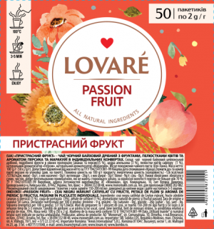 Чай черный 50 пак, Passion Fruit LOVARE - фото 1