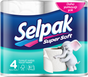 Бумага туалетная Selpak, белая, 4 рулона - фото 1