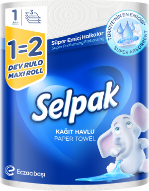 Рушник паперовий Selpak Maxi, трьошаровий білий, 1 рул. - фото 1