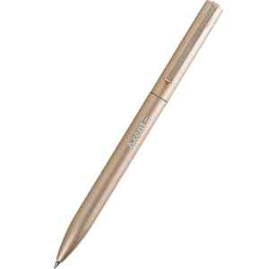 Ручка шариковая поворотный корпус Axent Partner 0.7 мм, металлическая золотая, пишет синим - фото 1