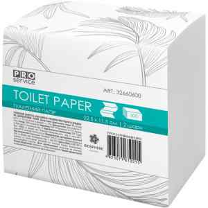 Туалетний папір PROservice Premium 2-х шаровий листовий 300 арк., білий - фото 1