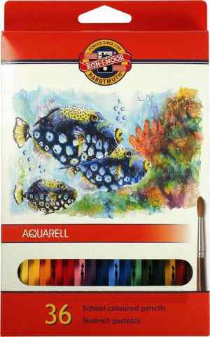 Карандаши цветные Koh-I-Noor Mondeluz Рыбки, 36 цветов - фото 1