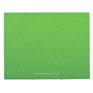 Папка на гумках пластикова А5 Buromax Barocco, 550 мкм, зелена - фото 1