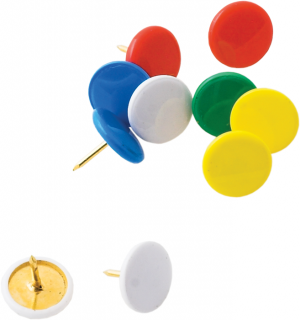 Кнопки кольорові Buromax, пластікові капелюшки,100шт. - фото 1