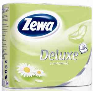 Туалетний папір Zewa Deluxe camomile, білий, 3-х шаровий, 4 шт. - фото 1