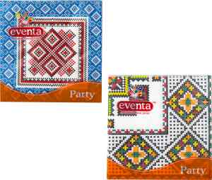 Серветки столові Event Party Українська колекція, тришарові, в упаковці 20 штук - фото 1