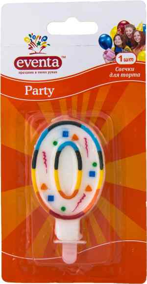 Свічка для торта Eventa Party, цифра 0 - фото 1