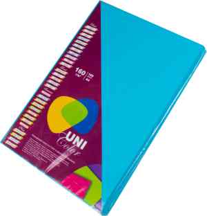 Бумага цветная Uni Color Inensive A4, 160 г/м2, 100 л, синий(aqua blue) - фото 1