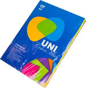 Бумага цветная Uni Color Inensive Mix A4, 80 г/м2, 250 л, 5 цветов - фото 1