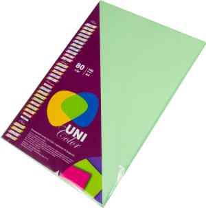 Бумага цветная Uni Color Pastel A4, 80 г/м2, 100 л, зеленый(medium green) - фото 1