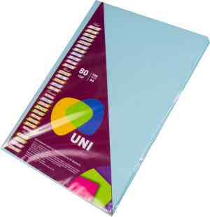 Папір кольоровий Uni Color Pastel А4, 80 г/м2, блакитний(ice blue), 100 арк. - фото 1