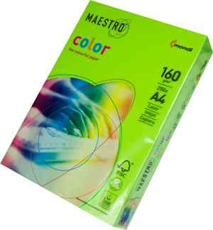 Папір кольоровий Maestro Color Intensive А4, 160 г/м2, зелений(spring green) LG46, 250 арк. - фото 1