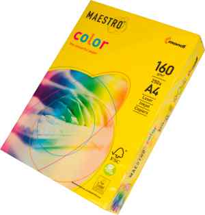 Папір кольоровий Maestro Color Intensive А4, 160 г/м2, темно-жовтий(sun yellow) CY40, 250 арк. - фото 1