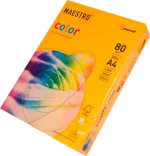 Папір кольоровий Maestro Color Neon А4, 80 г/м2, помаранчевий(neon orange) NEOOR, 500 арк. - фото 1