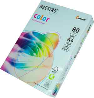 Бумага цветная Maestro Color Pastell А4, 80 г/м2, голубой(blue) - фото 1