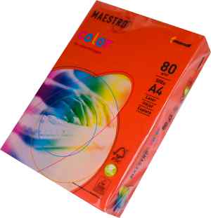 Папір кольоровий Maestro Color Intensive А4, 80 г/м2, червоний(brick red) ZR09, 500 арк. - фото 1