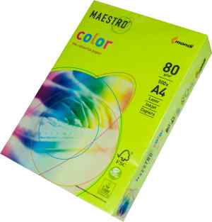 Папір кольоровий Maestro Color Intensive А4, 80 г/м2, зелений(lime green) LG46, 500 арк. - фото 1