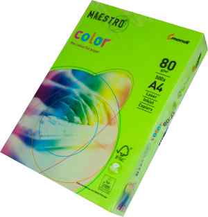 Папір кольоровий Maestro Color Intensive А4, 80 г/м2, зелений(spring green) MA42, 500 арк. - фото 1