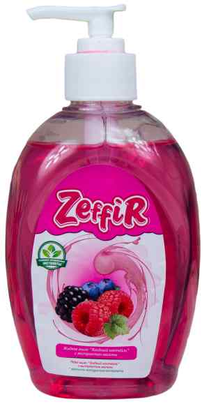 Мыло жидкое с дозатор-насосом, 330 мл Zeffir, ягодный коктель - фото 1