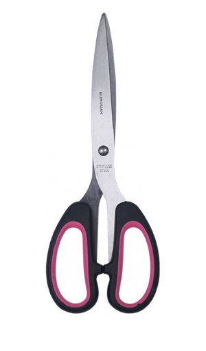 Ножиці офісні 16.3 см Jobmax, рожеві - фото 1