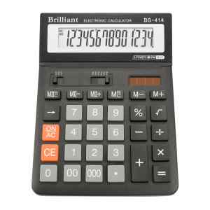 Калькулятор Brilliant BS-414, 146х197х27мм, 14-разрядный, 2 источника питания  - фото 1