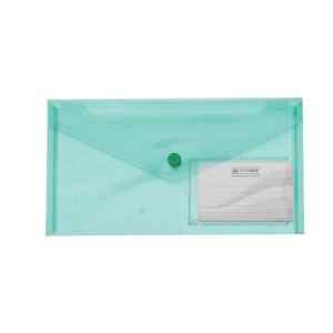 Папка-конверт на кнопке DL 240х130мм Buromax Travel  с карманом для индекса, зеленая - фото 1