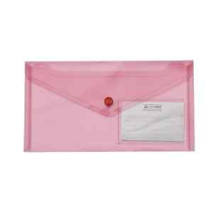 Папка-конверт на кнопці DL 240х130мм Buromax Travel з карманцем для індекса, червона - фото 1