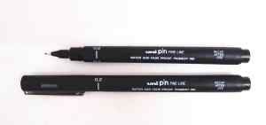 Линер-рапидограф Uni PIN fine line PIN-200, 0,2 мм, черный - фото 1
