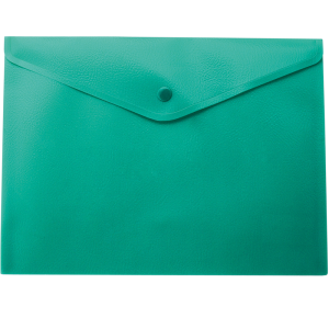 Папка-конверт на кнопці А4 Buromax,  непрозора, зелена - фото 1