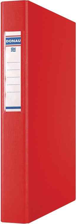 Папка-реєстратор 4 кільця, 40 мм, А4 Donau картон червона - фото 1