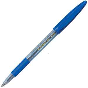 Ручка кулькова Вuromax-8100, прозорий корпус з грип. синя - фото 1