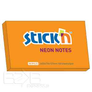 Блок стікерів, 76х127 мм, 100 арк, Stick'n, неонові помаранчеві - фото 1