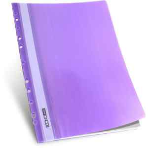 Скоросшиватель А4, Economix с перфорацией прозрачная верхняя обложка, фиолетовый - фото 1