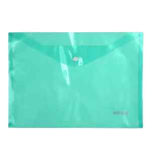 Папка-конверт на кнопці А4 Delta, полупрозора, зелена - фото 1