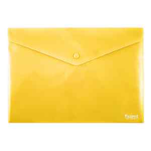 Папка-конверт на кнопке А4 Аxent, непрозрачная, желтая - фото 1
