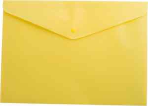 Папка-конверт на кнопці А5 Buromax, 180 мкм непрозора, жовта - фото 1